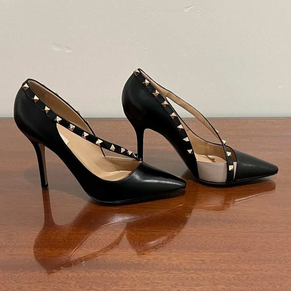 NIB Valentino Garavani Rockstud Leather d'Orsay Pumps - Picture 3 of 11